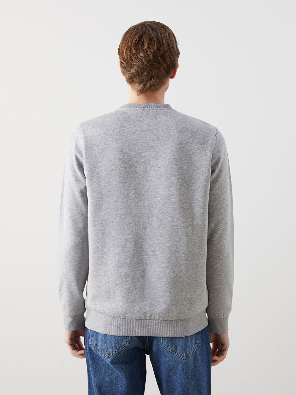 LCWAIKIKI Classic Crew Neck Printed Men's Thick Sweatshirt