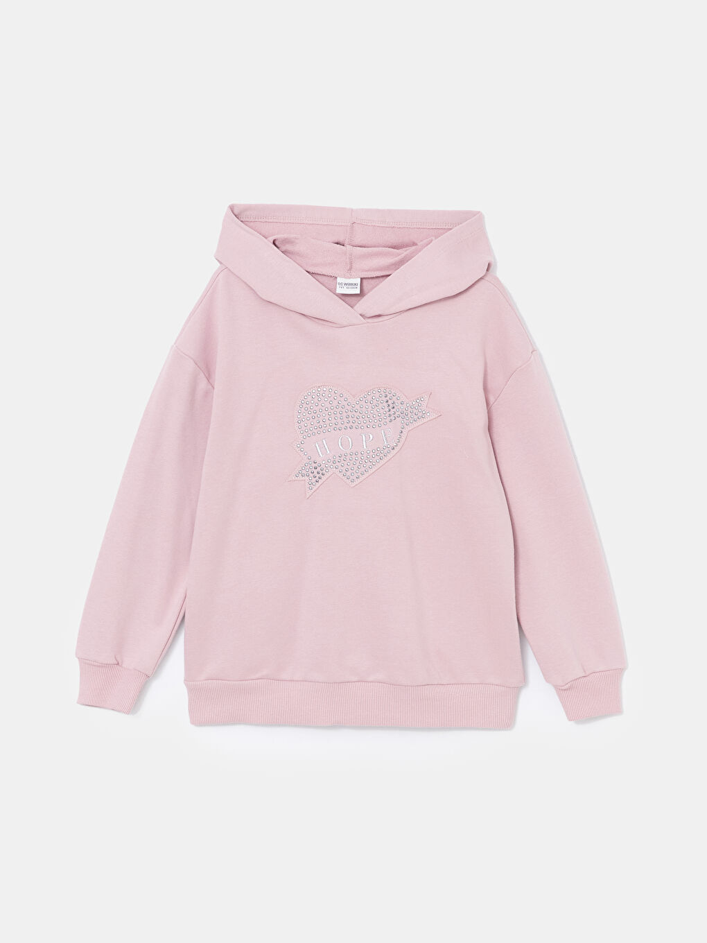 LCW Kids Açık Gülkurusu Kapüşonlu Kız Çocuk Sweatshirt