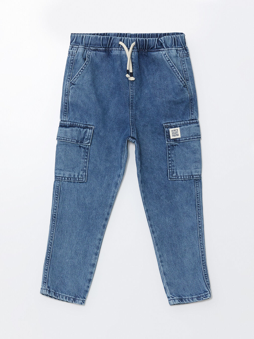 LCW Kids İndigo Beli Lastikli Basic Erkek Çocuk Jean Şort - 3