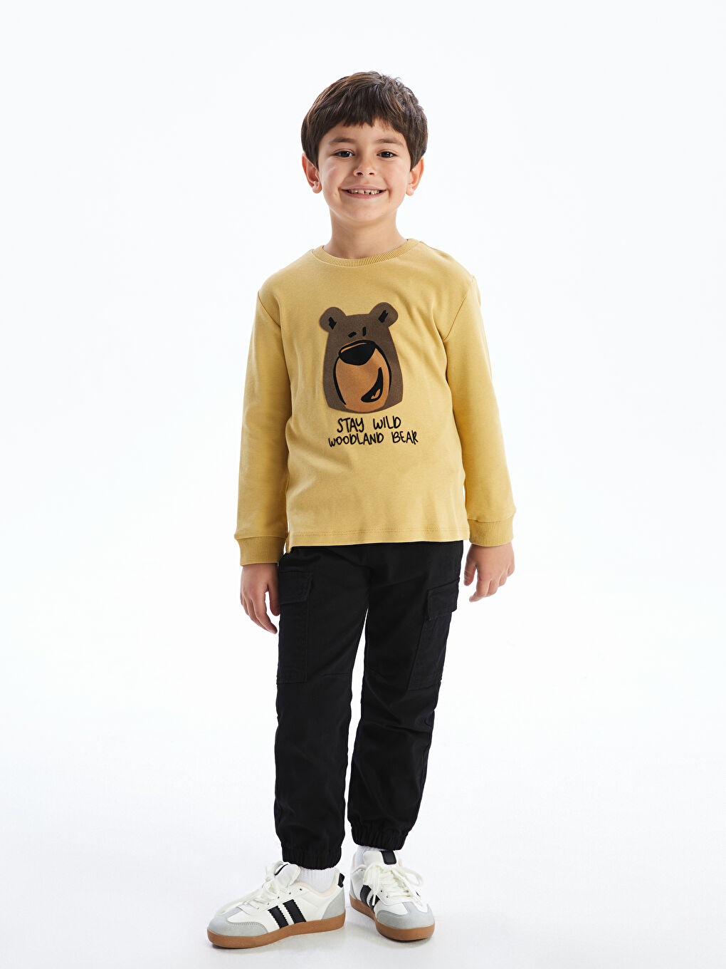 LCW Kids Siyah Beli Lastikli Erkek Çocuk Jogger Pantolon - 1