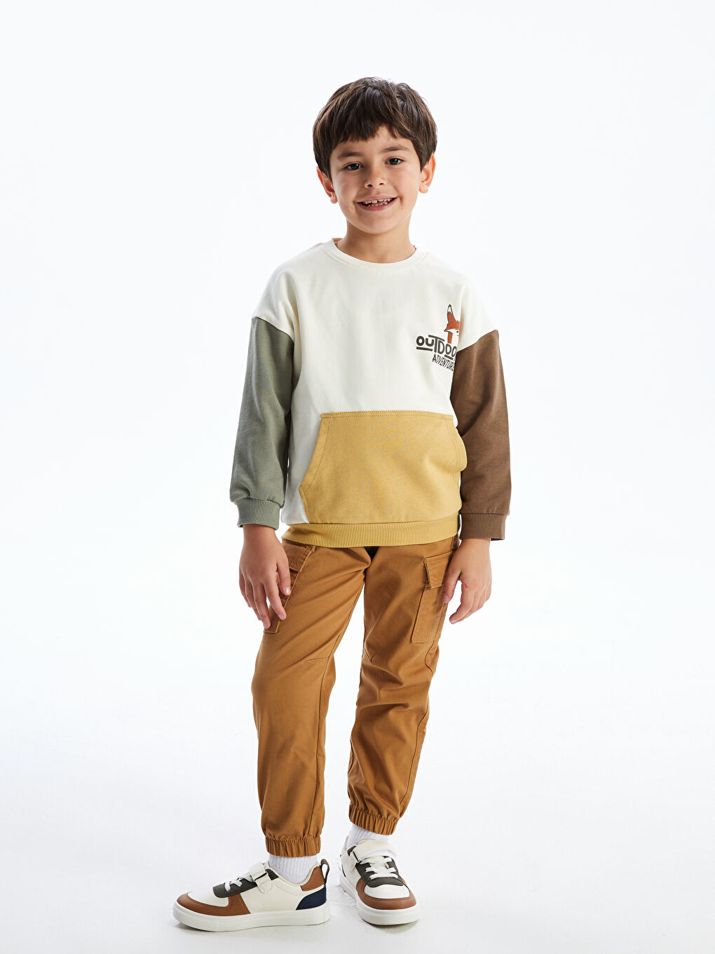 LCW Kids Kahverengi Beli Lastikli Erkek Çocuk Jogger Pantolon - 1