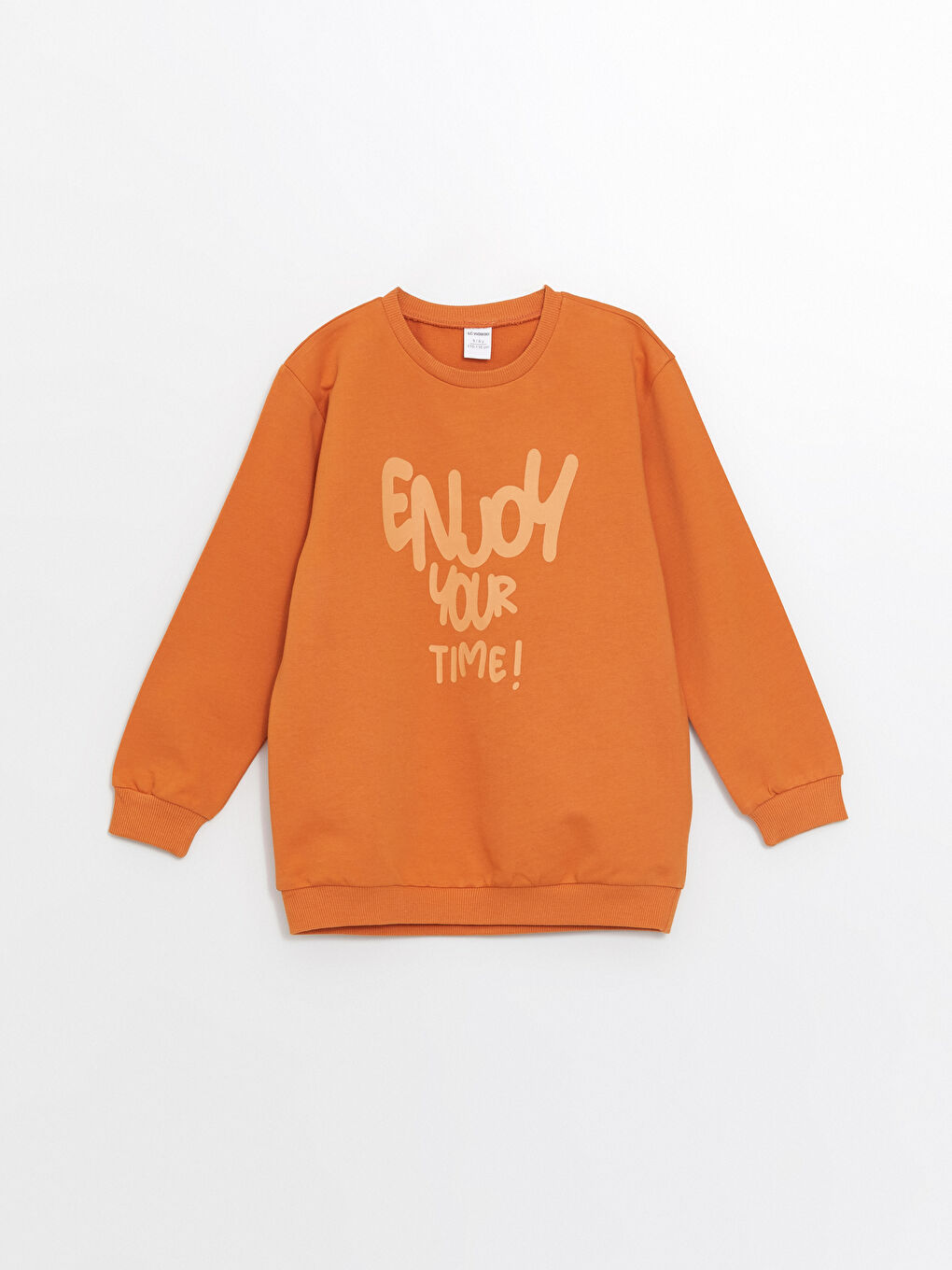 LCW baby Turuncu Bisiklet Yaka Baskılı Erkek Bebek Sweatshirt