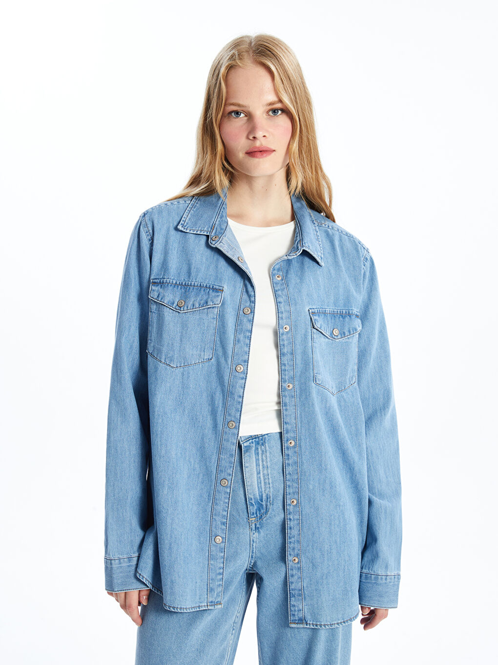 Damen-Denim-Hemd
