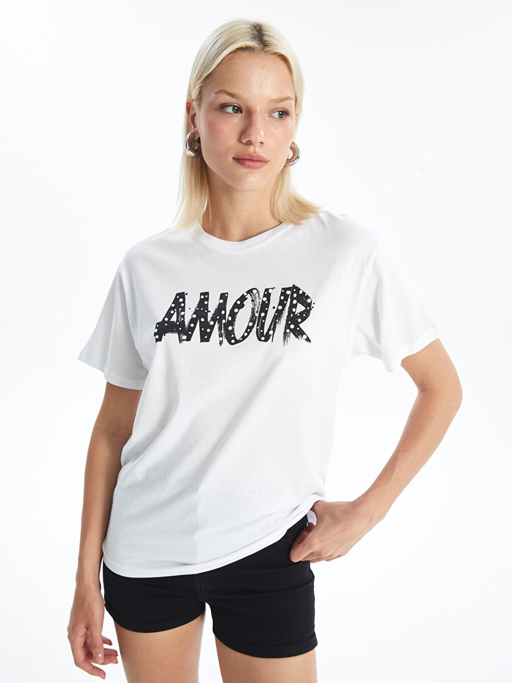 Crew Neck Printed Women's T-Shirt