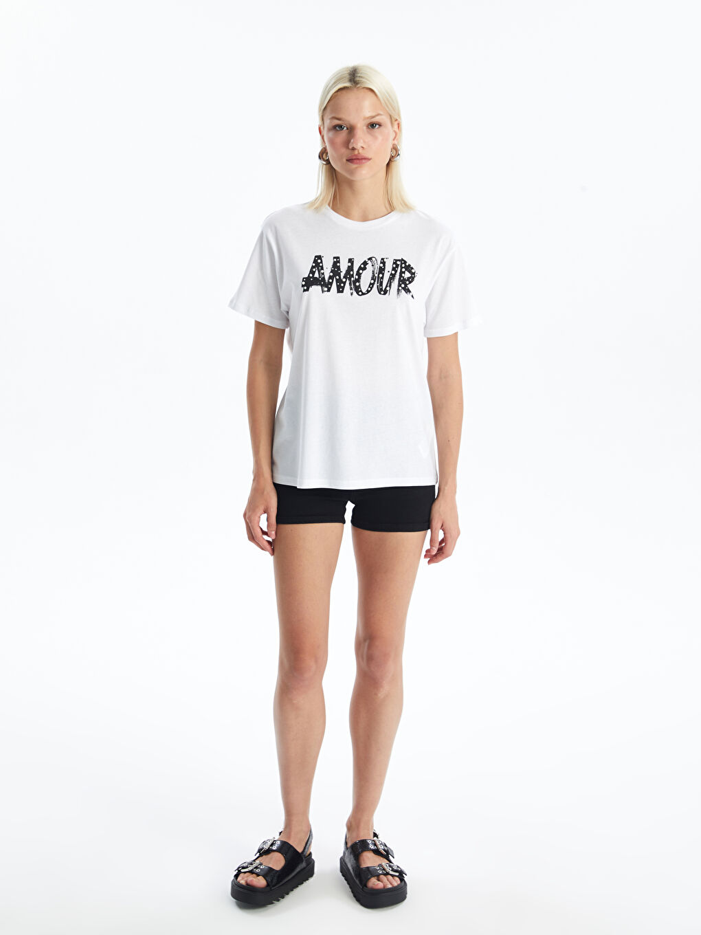 Crew Neck Printed Women's T-Shirt-1