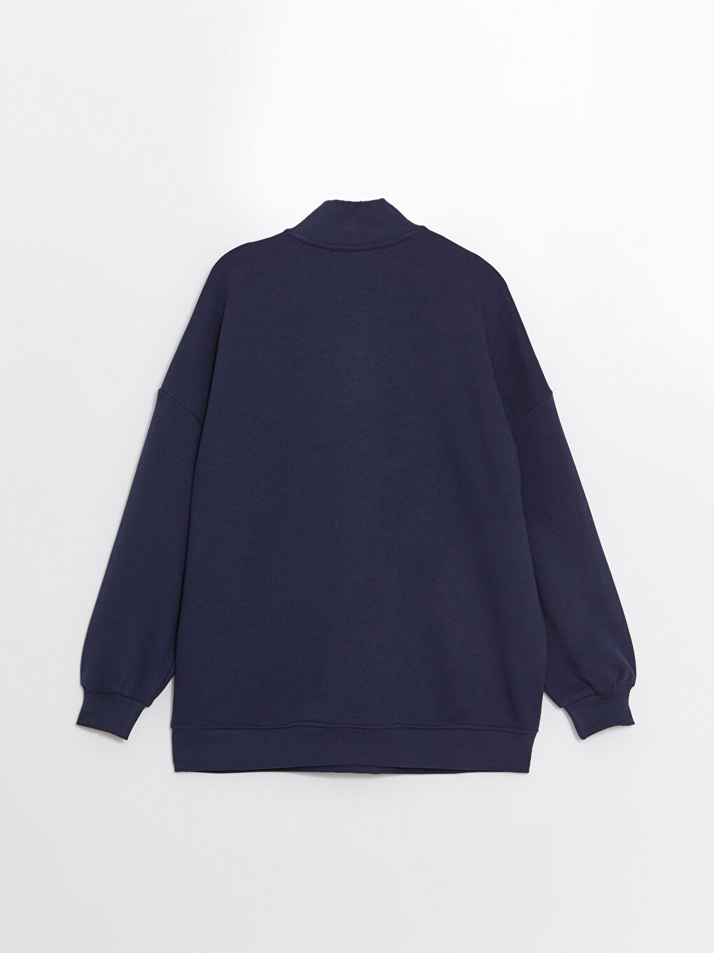 LCW Vision Lacivert Dik Yaka Baskılı Oversize Kadın Sweatshirt Tunik - 6