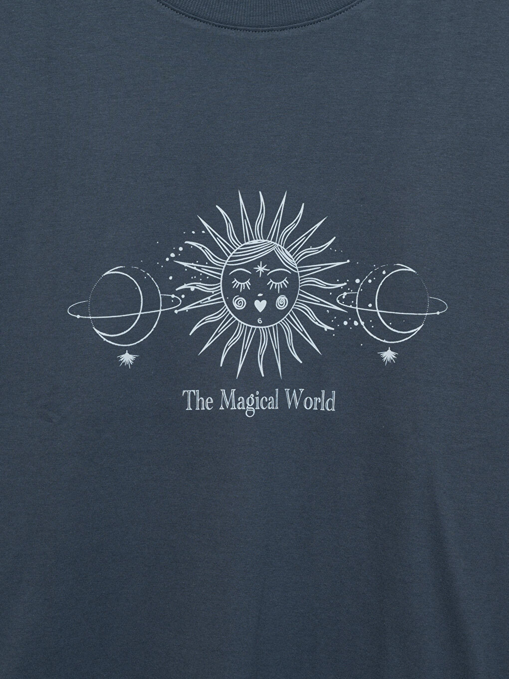 Әйелдерге арналған принтті дөңгелек жағалы футболка-2