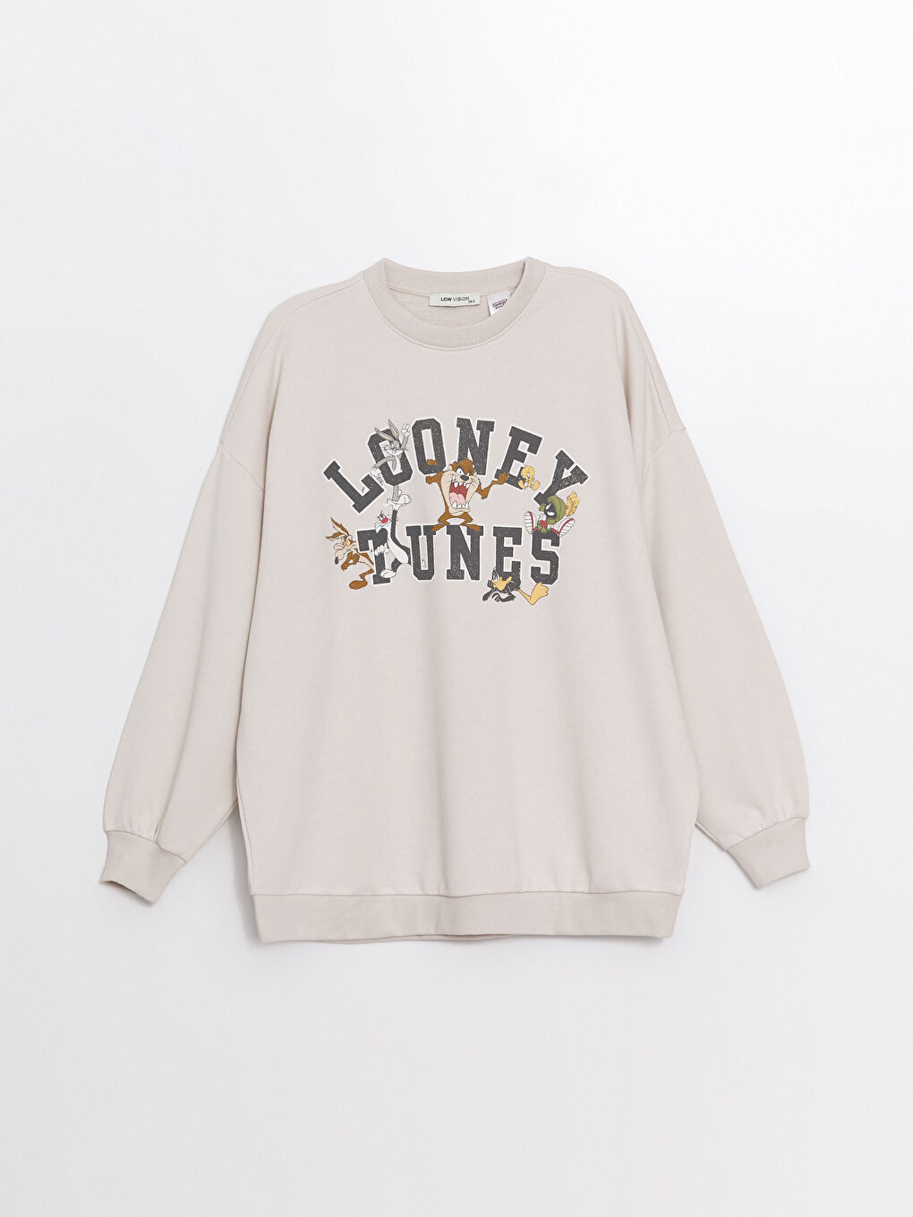 LCW Vision Bisiklet Yaka Bugs Bunny Baskılı Oversize Kadın Sweatshirt -W45711Z8-G5H