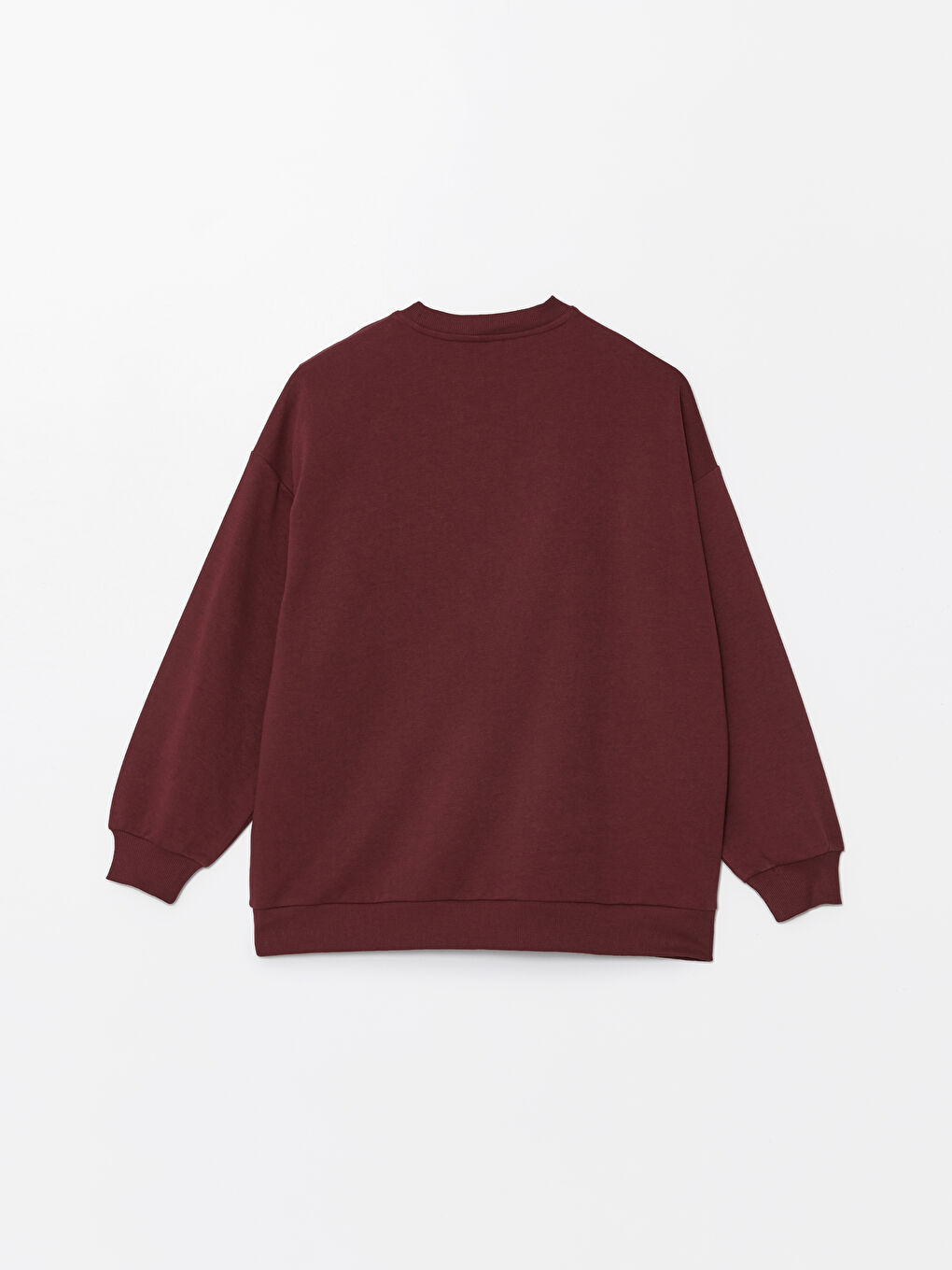 LCW Vision Bordo Bisiklet Yaka Nakışlı Uzun Kollu Kadın Sweatshirt - 5