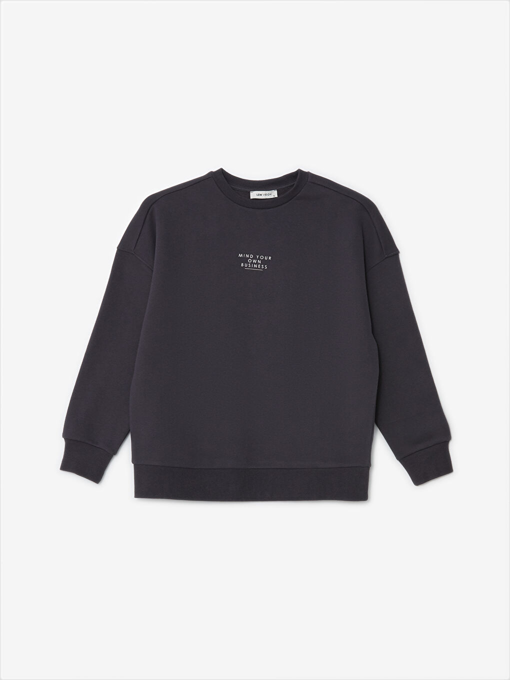 LCW Vision Antrasit Bisiklet Yaka Baskılı Oversize Kadın Sweatshirt - 4