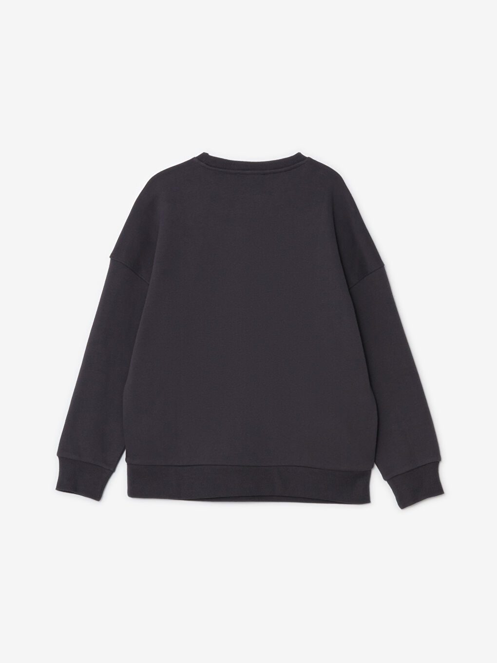 LCW Vision Antrasit Bisiklet Yaka Baskılı Oversize Kadın Sweatshirt - 5