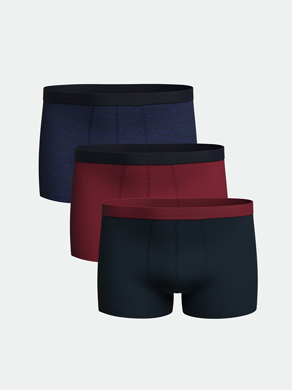 Lacivert Standart Kalıp Pamuklu Esnek Erkek Boxer 3'lü