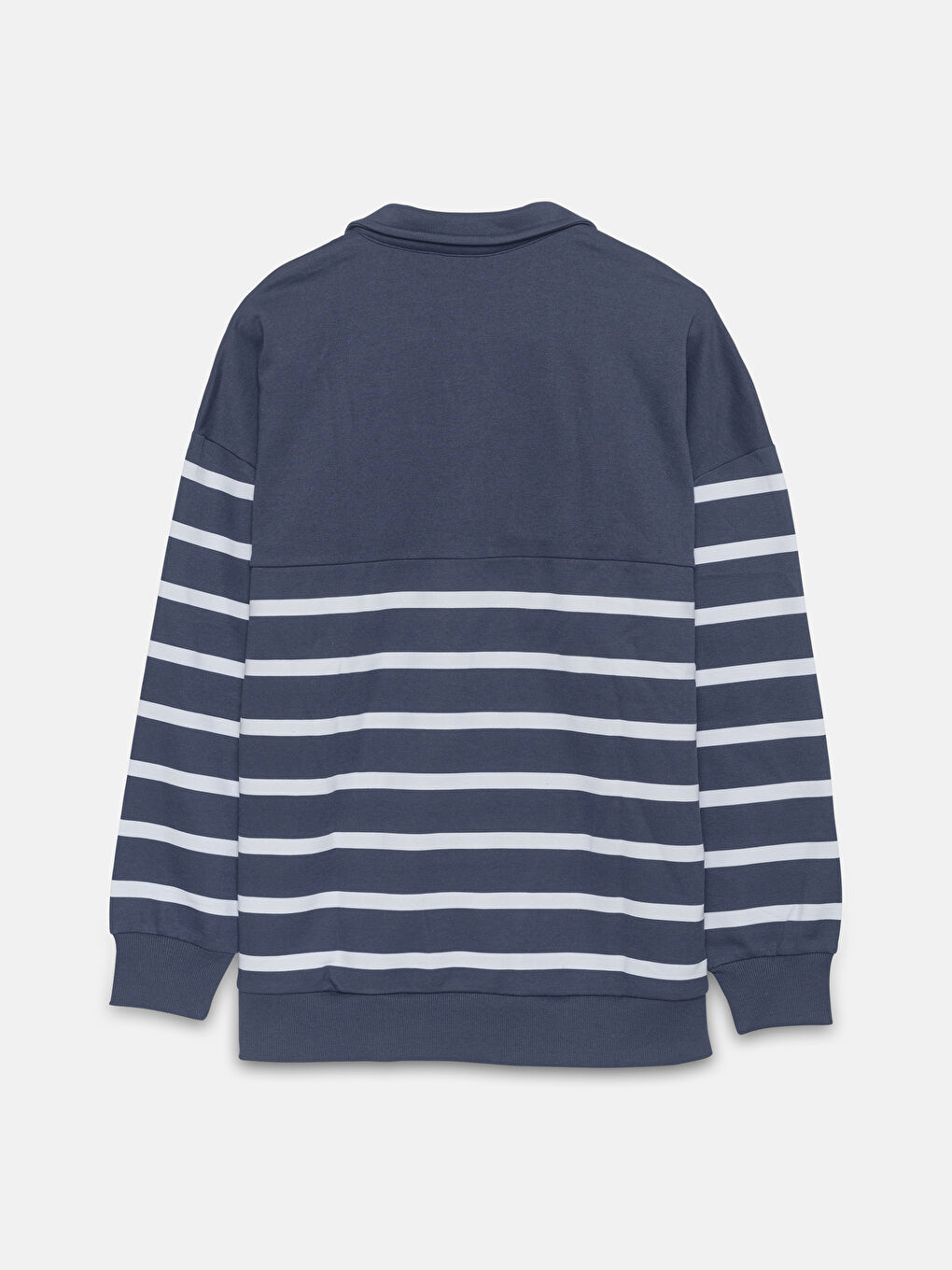 LCW Vision Polo Neck Striped Oversize Women's Thick Sweatshirt -W45824Z8-HFH