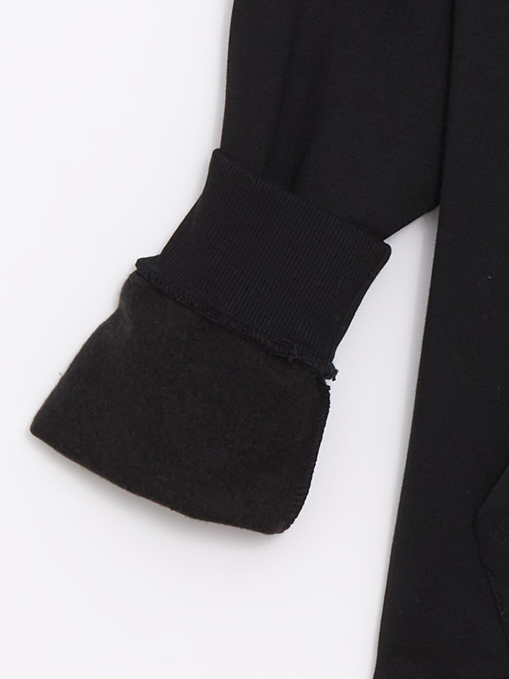 سويت شيرت بسحاب سميك مزود بغطاء رأس وكم طويل للرجال-2