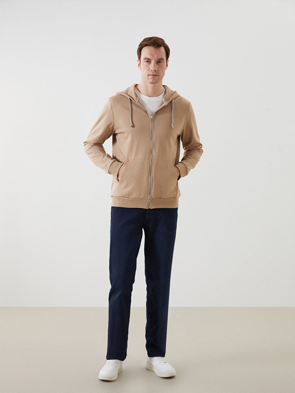 Hooded Long Sleeve Men's Zip-Up Sweatshirt-2