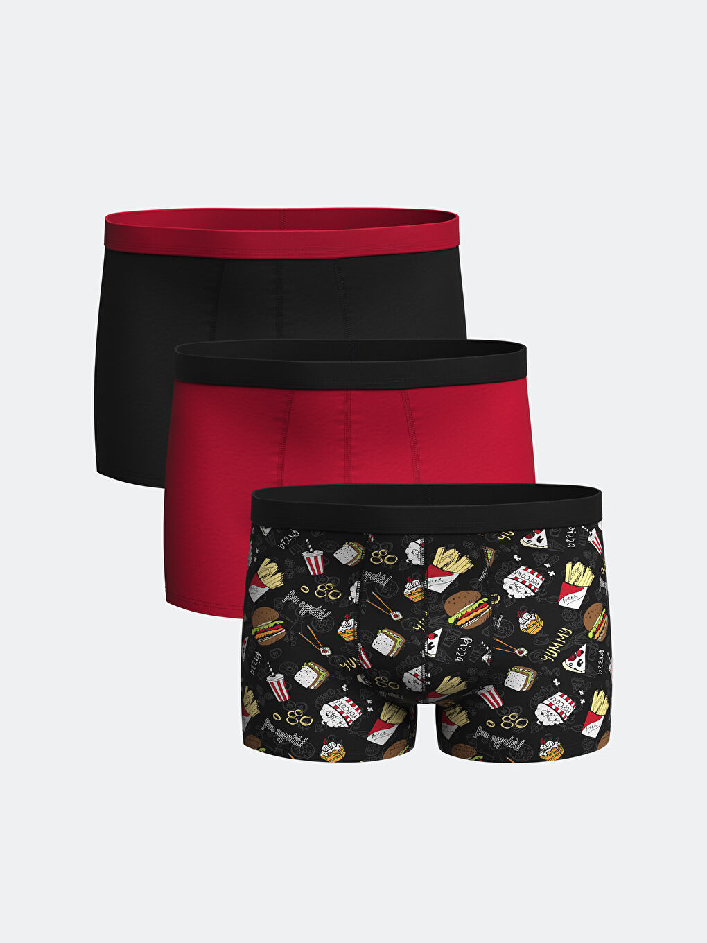 Siyah Standart Kalıp Pamuklu Esnek Erkek Boxer 3'lü