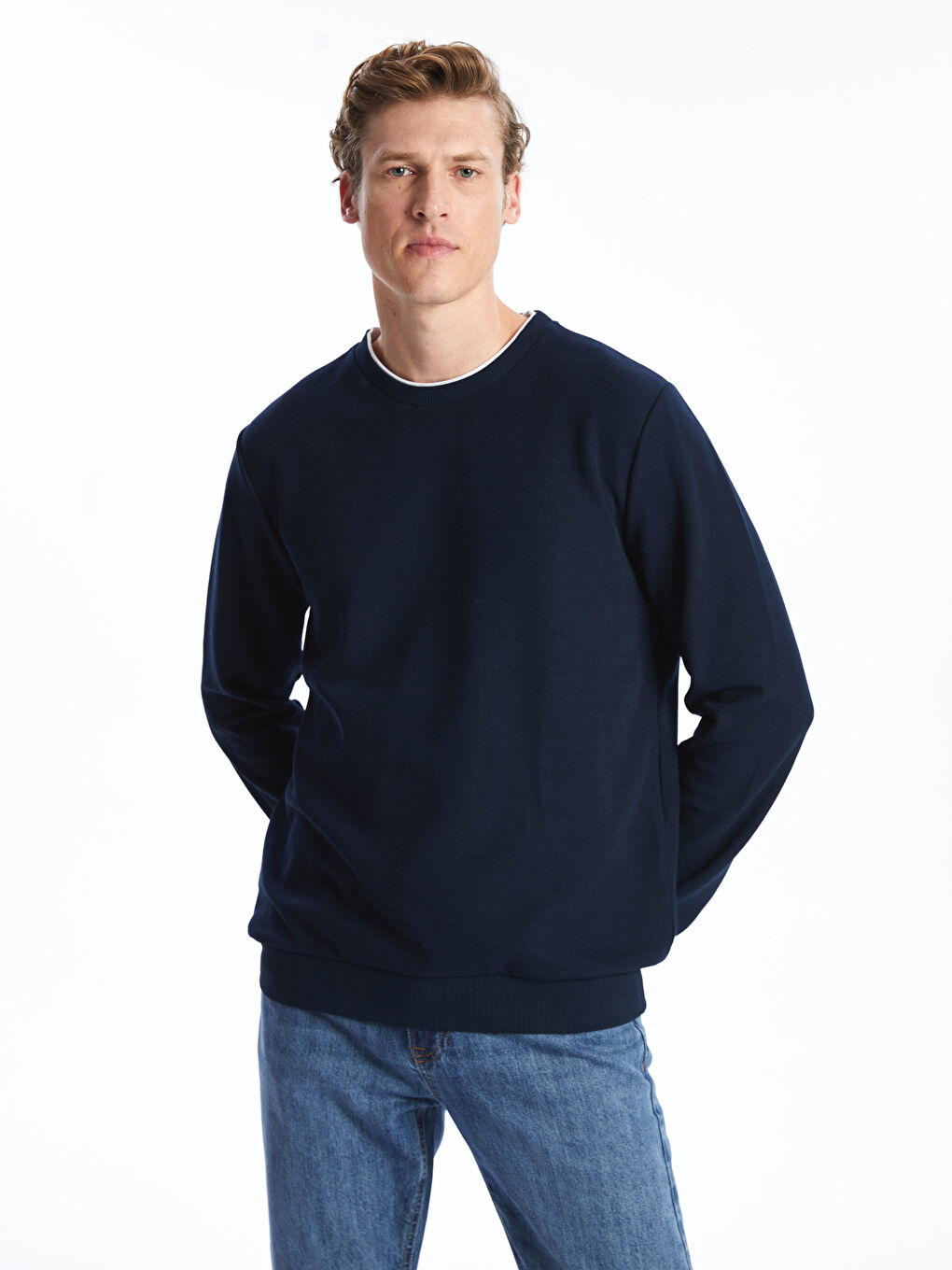 Sweat-shirt Oversize Col Rond Manches Courtes pour Hommes