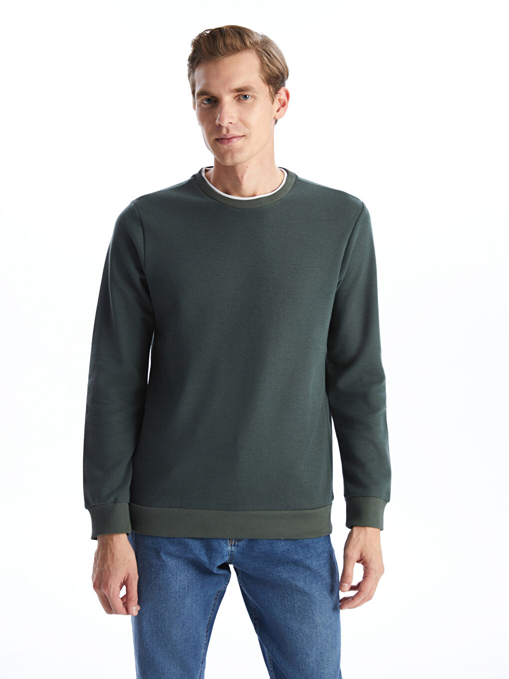Sweat-shirt Oversize Col Rond Manches Courtes pour Hommes