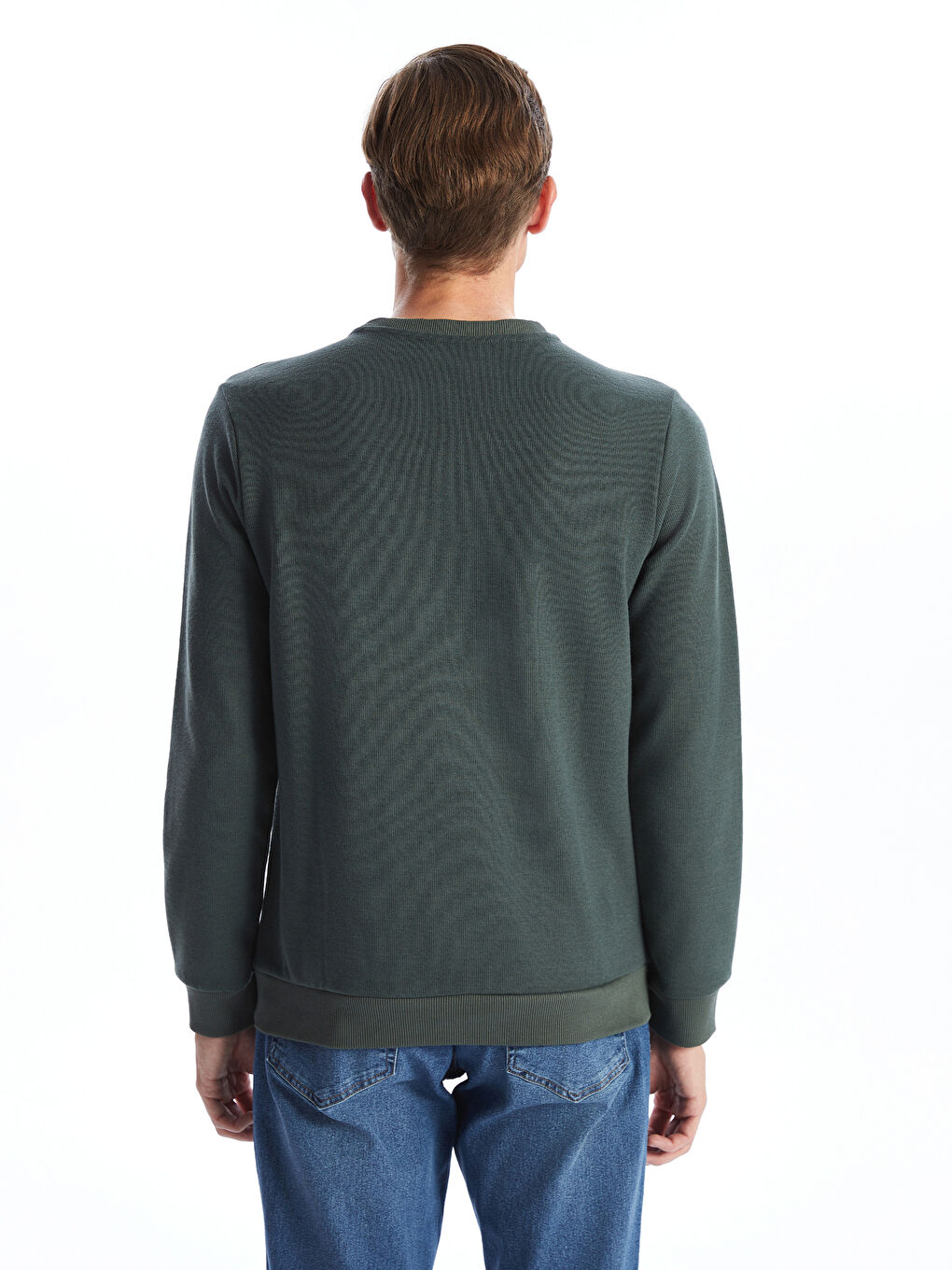 Sweat-shirt Oversize Col Rond Manches Courtes pour Hommes-3