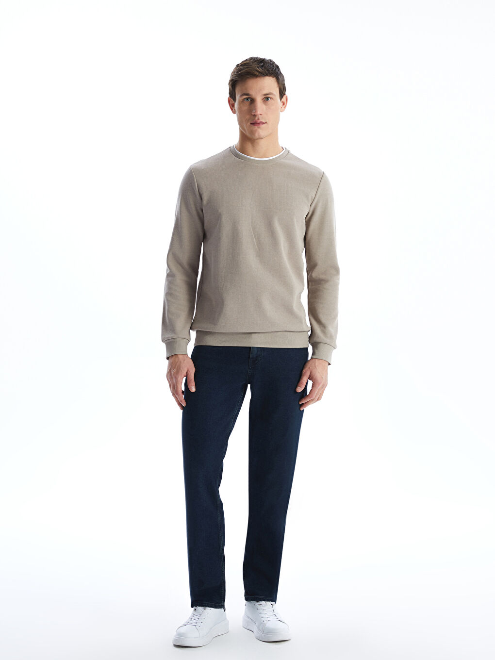 Oversize Crew Neck Short Sleeve Men's Sweatshirt-1