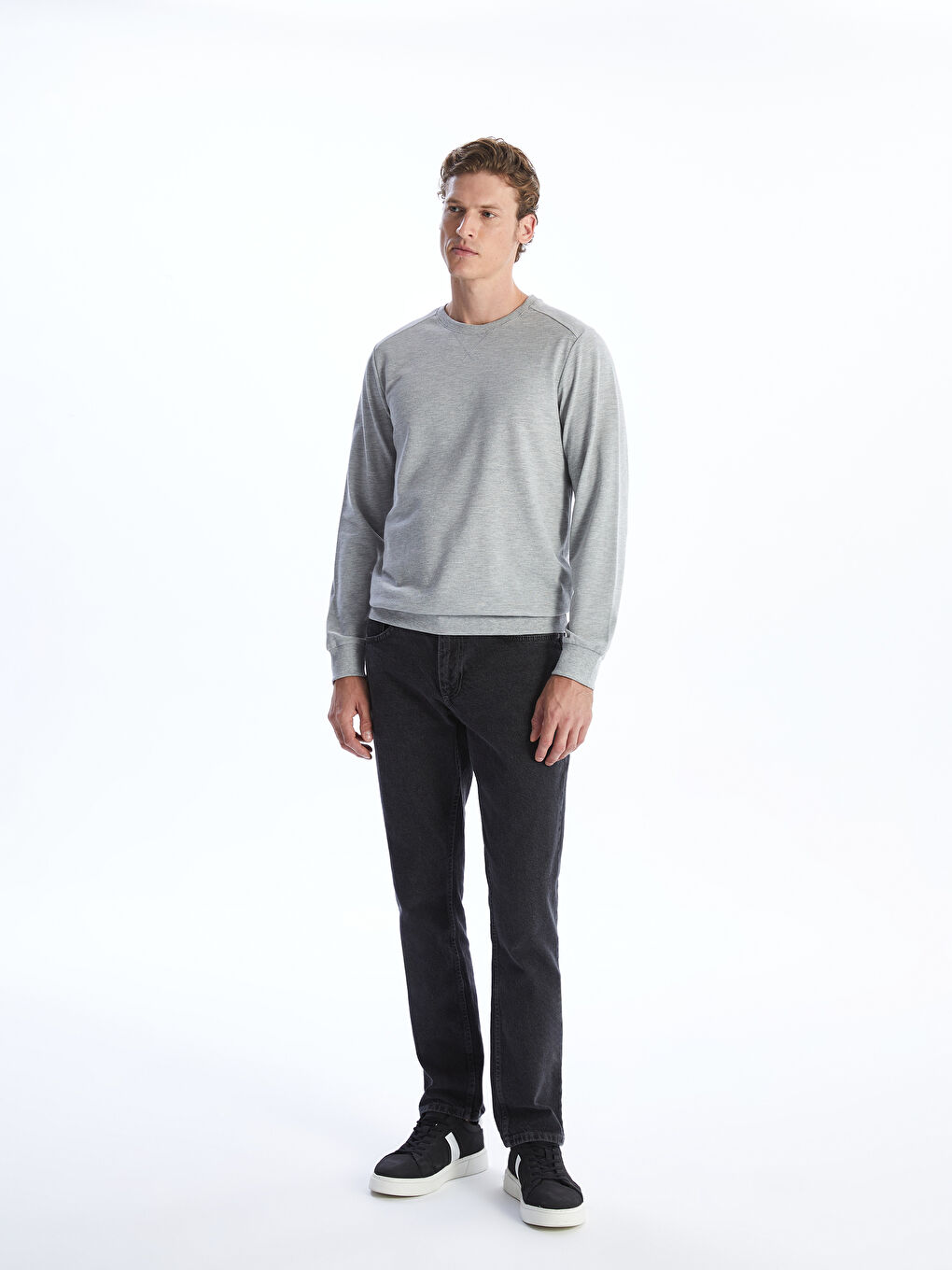 Crew Neck Long Sleeve Men's Sweatshirt-1