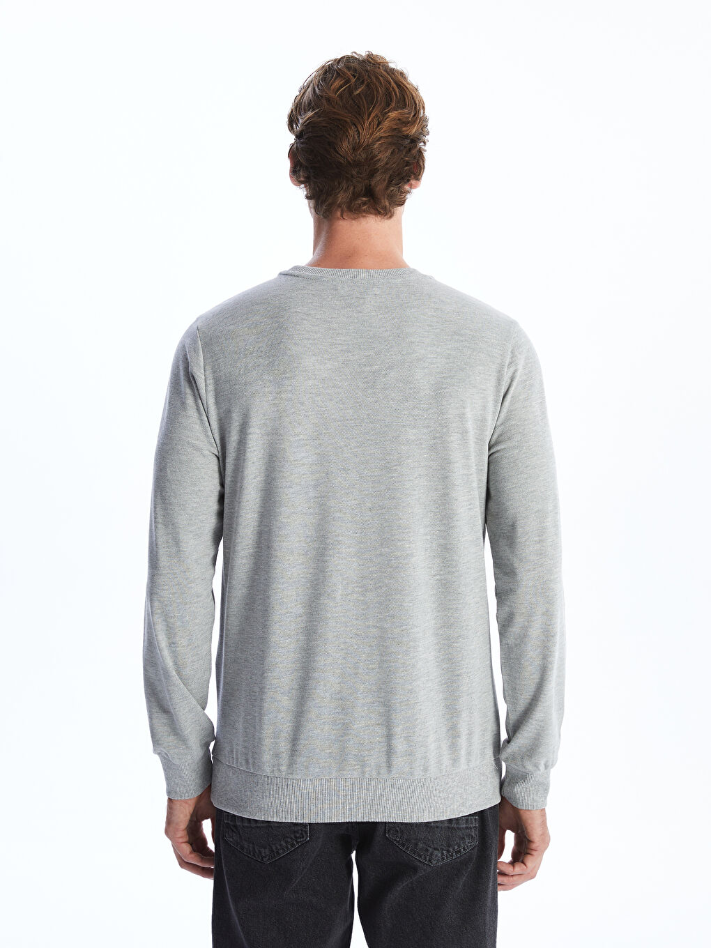 Crew Neck Long Sleeve Men's Sweatshirt-3