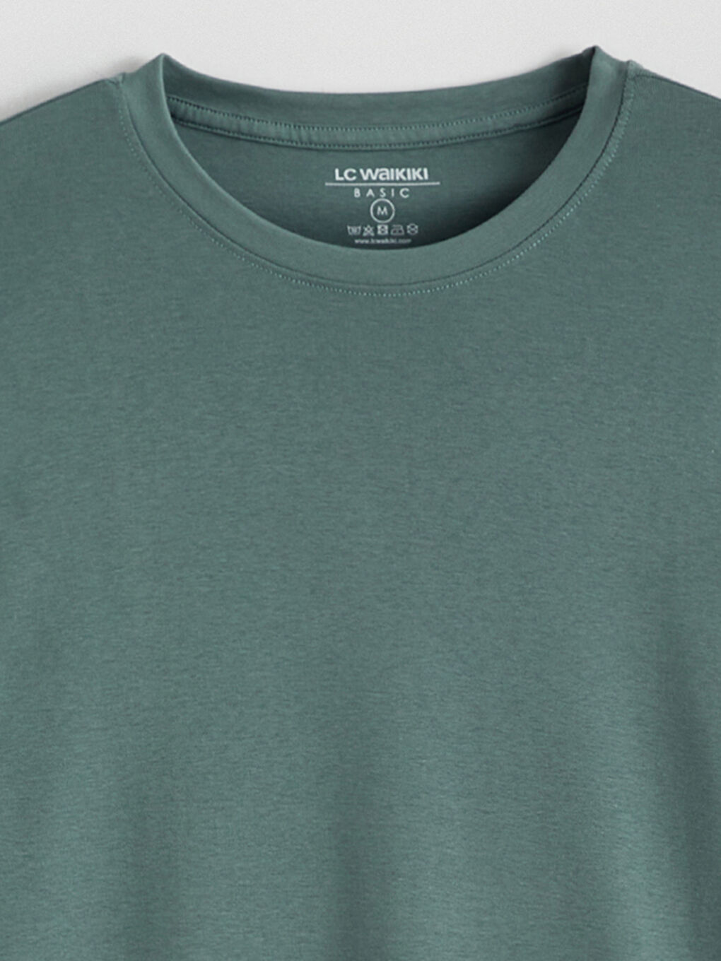 Yeşil Bisiklet Yaka Uzun Kollu Erkek Tişört-5