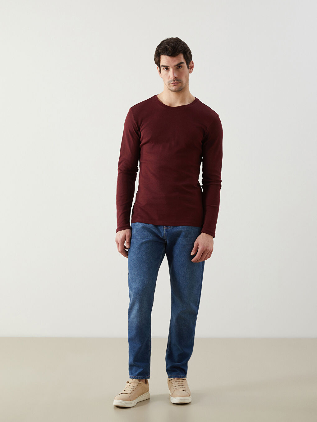 Crew Neck Long Sleeve Men's T-Shirt-1