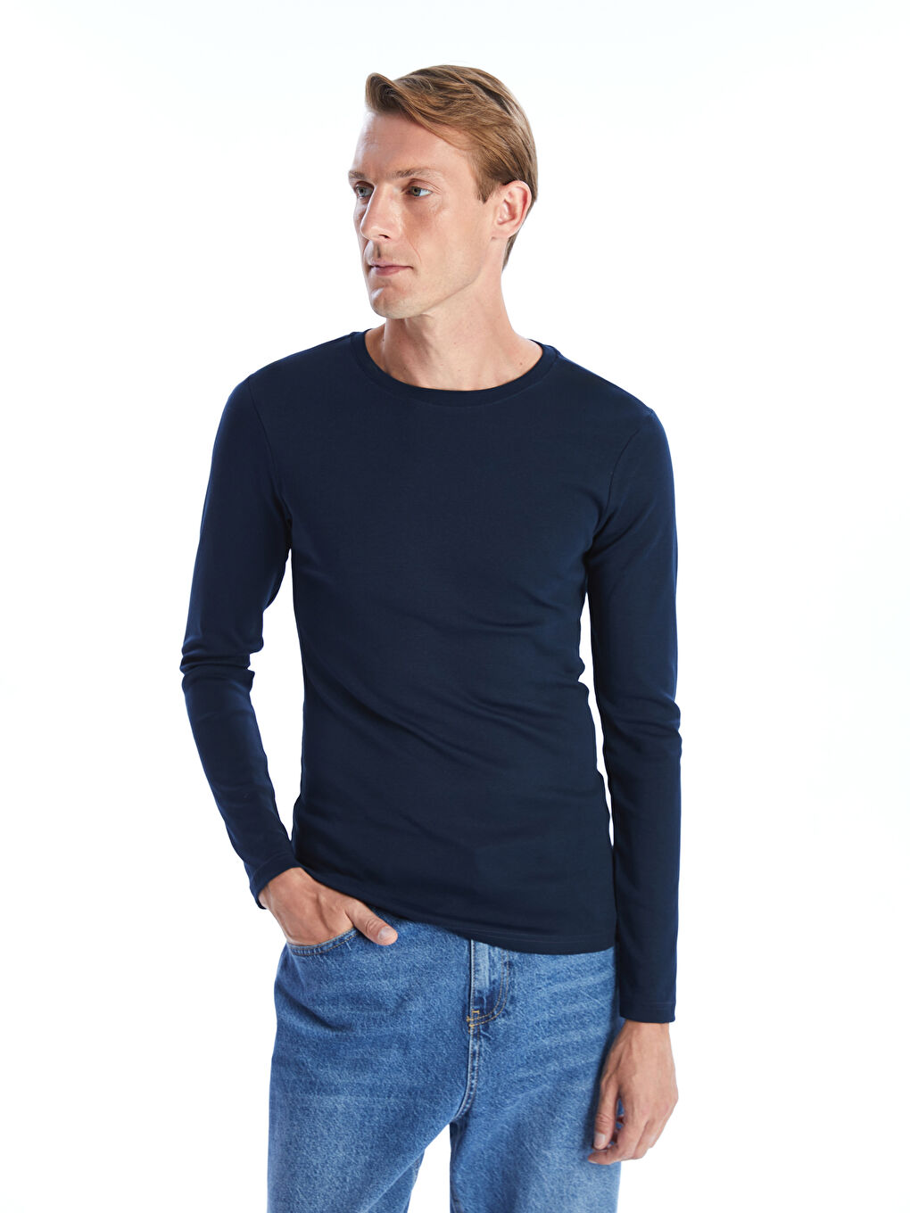 Crew Neck Long Sleeve Men's T-Shirt