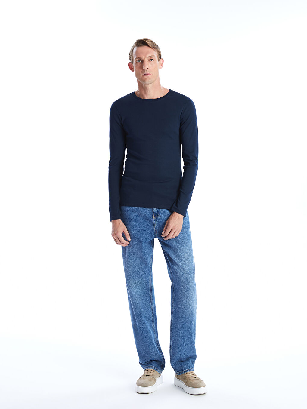 Crew Neck Long Sleeve Men's T-Shirt-1