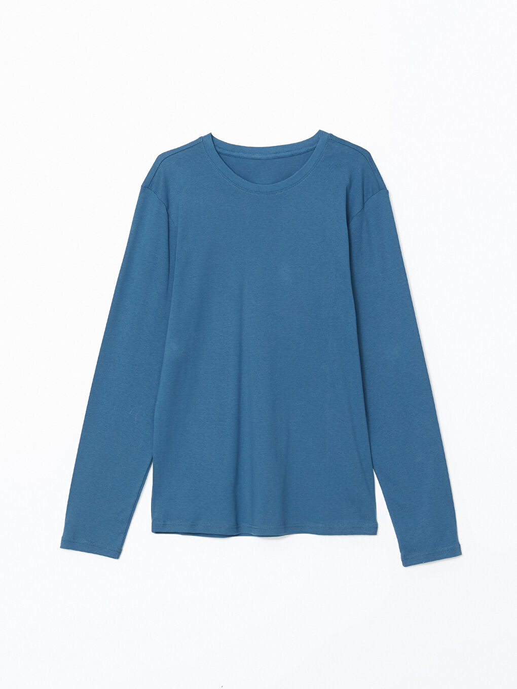 İndigo Bisiklet Yaka Uzun Kollu Erkek Tişört-4