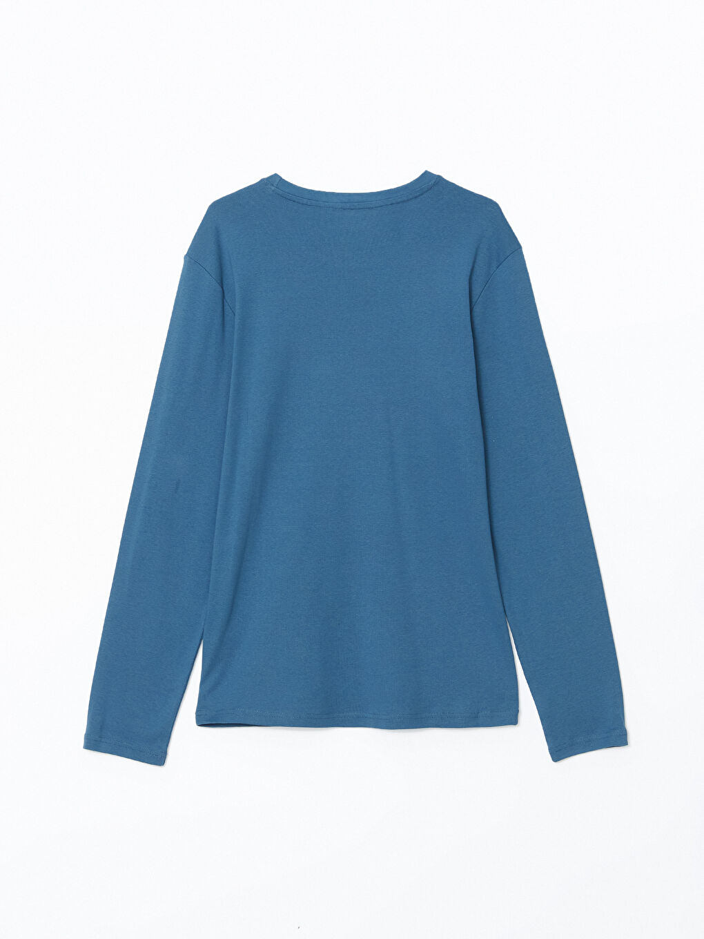 İndigo Bisiklet Yaka Uzun Kollu Erkek Tişört-5