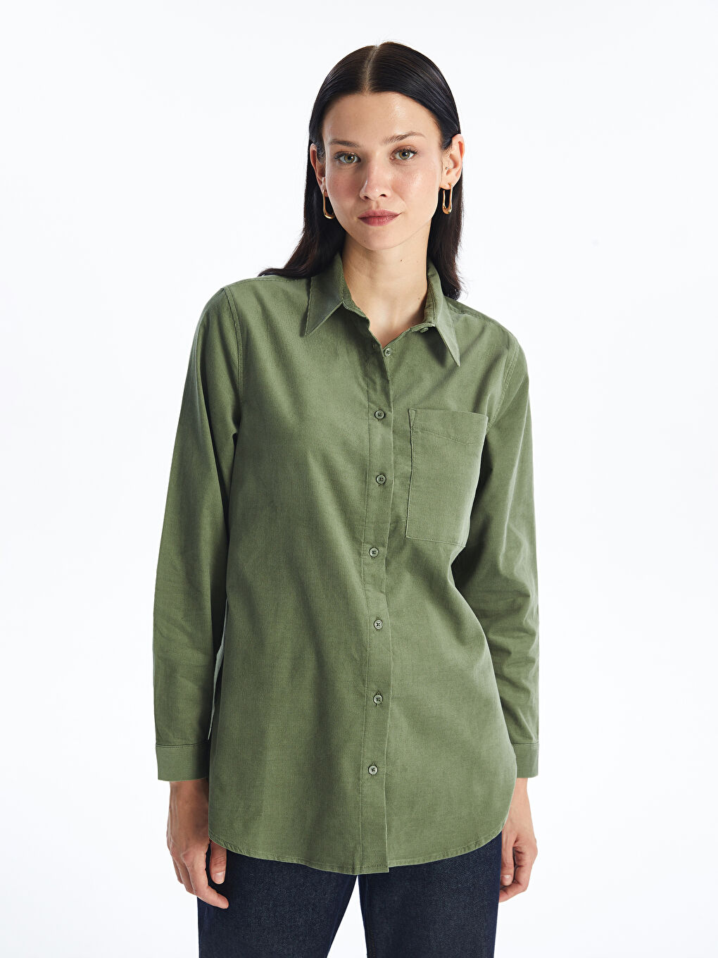 Kadife Kadın Gömlek Tunik