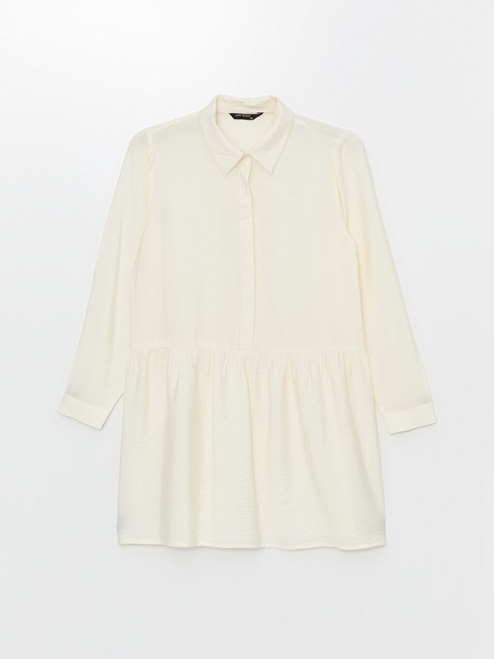 LCW Modest Women's Collared Neck Plain Tunic -W45875Z8-FDV