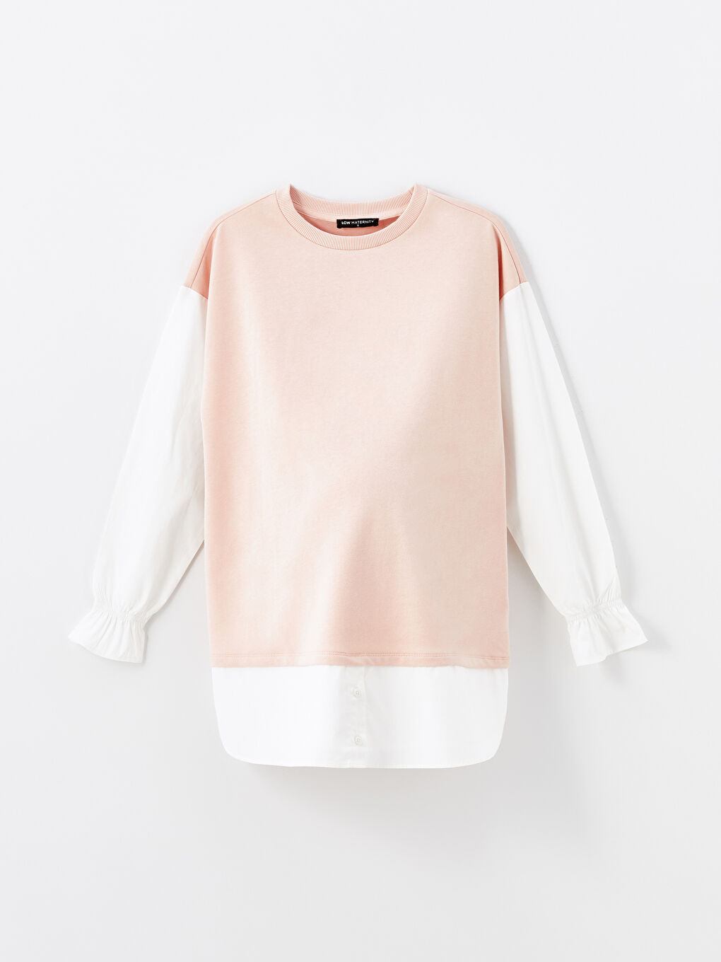 LCWAIKIKI Maternity Crew Neck Plain Long Sleeve Women's Tunic -W45897Z8-SQR