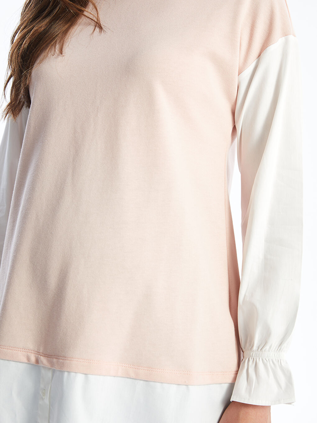 LCWAIKIKI Maternity Crew Neck Plain Long Sleeve Women's Tunic -W45897Z8-SQR