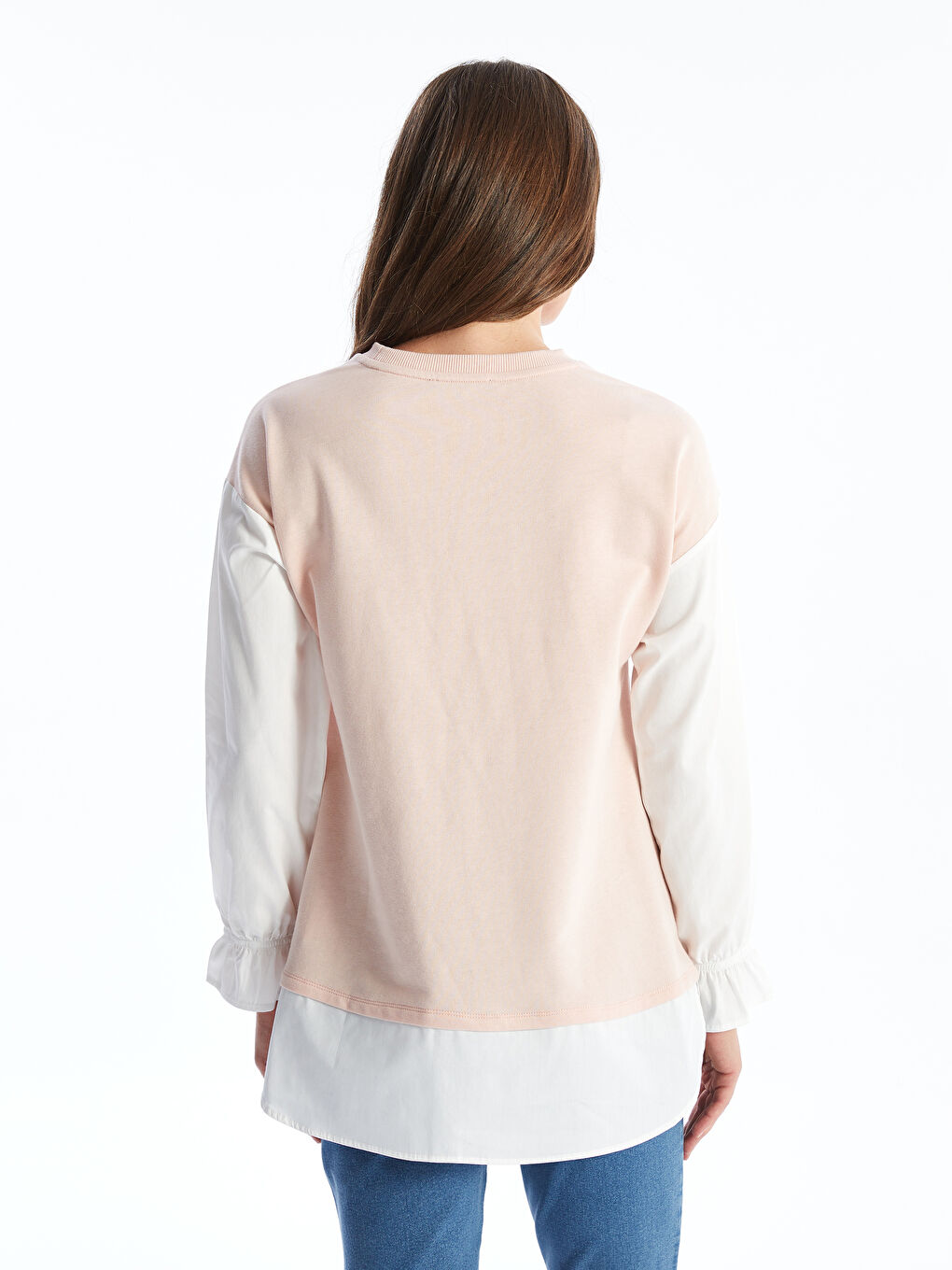 LCWAIKIKI Maternity Crew Neck Plain Long Sleeve Women's Tunic -W45897Z8-SQR