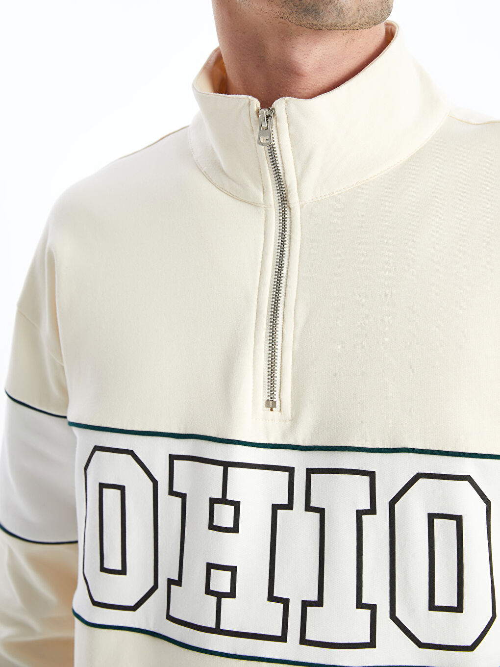 Funnel Neck Long Sleeve Printed Men's Sweatshirt-2