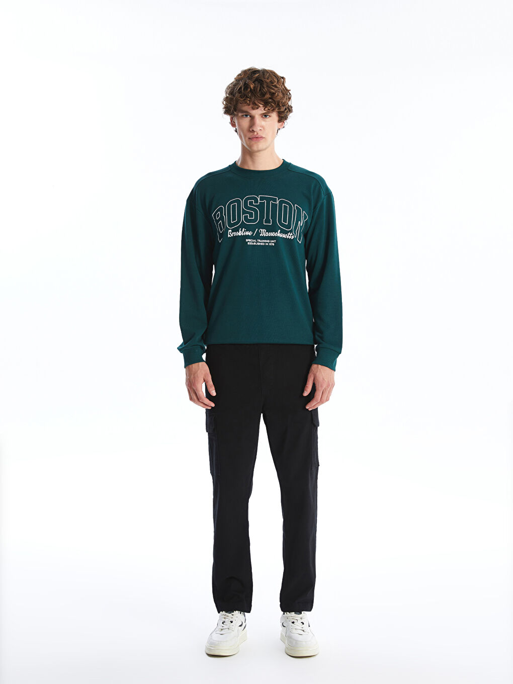 Crew Neck Long Sleeve Printed Men's Sweatshirt-1