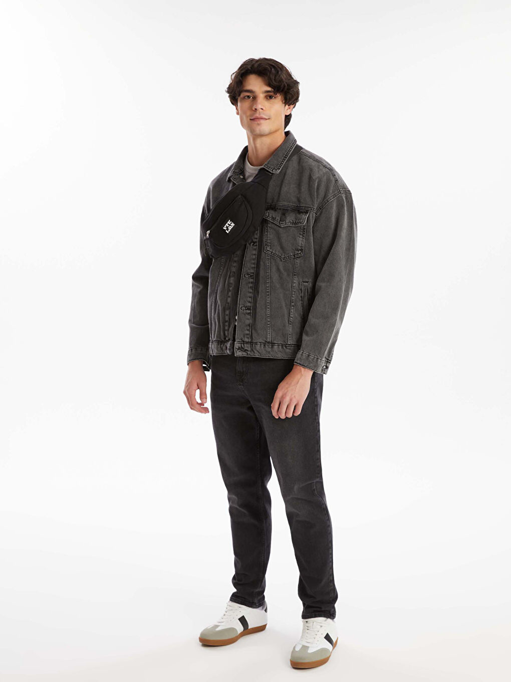 Text Printed Men's Sling Bag-1