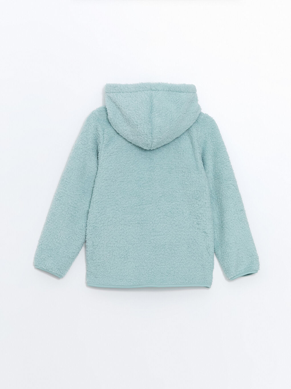 LCW Kids Açık Nane Yelili Kapüşonlu Pelüş Kız Çocuk Fermuarlı Sweatshirt - 2