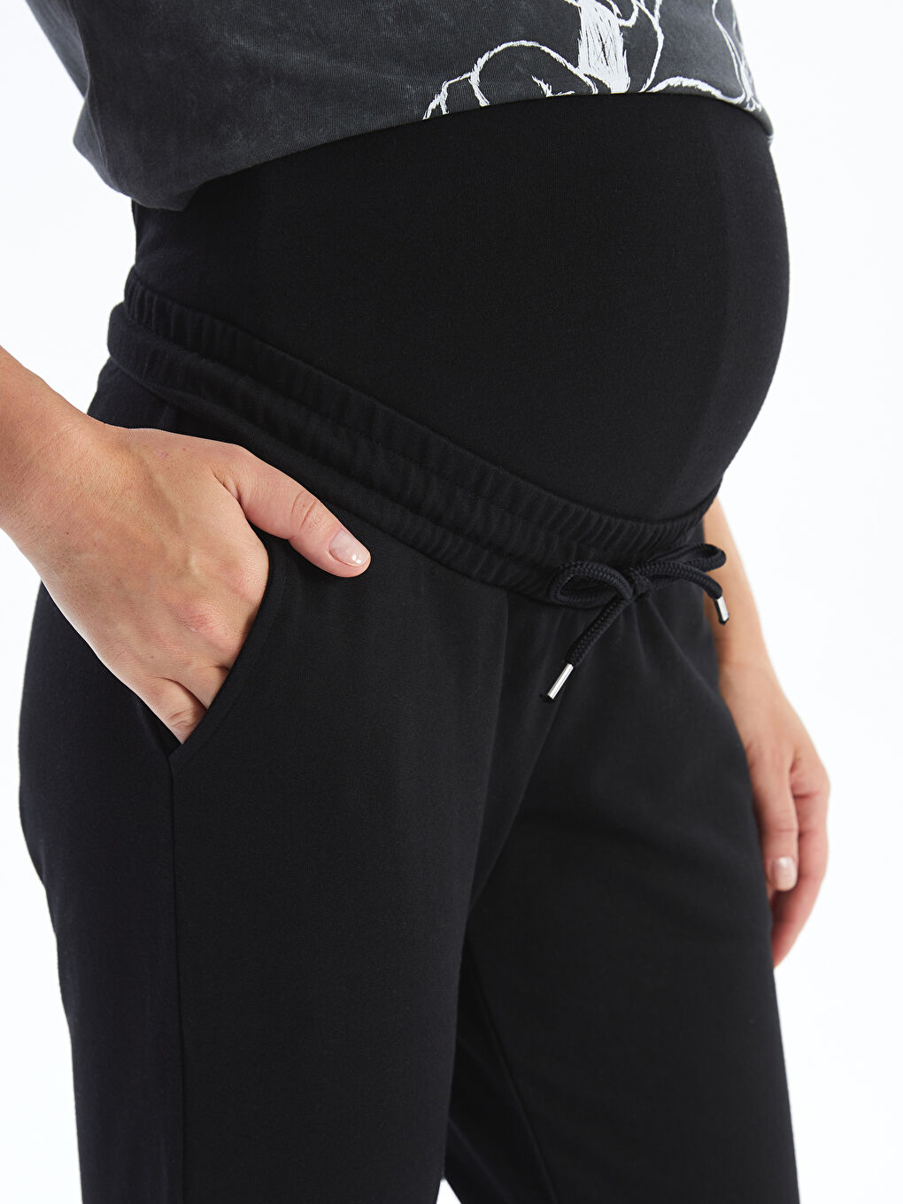 LCWAIKIKI Maternity Belly Panel Plain Maternity Jogger Sweatpants -W45985Z8-CVL