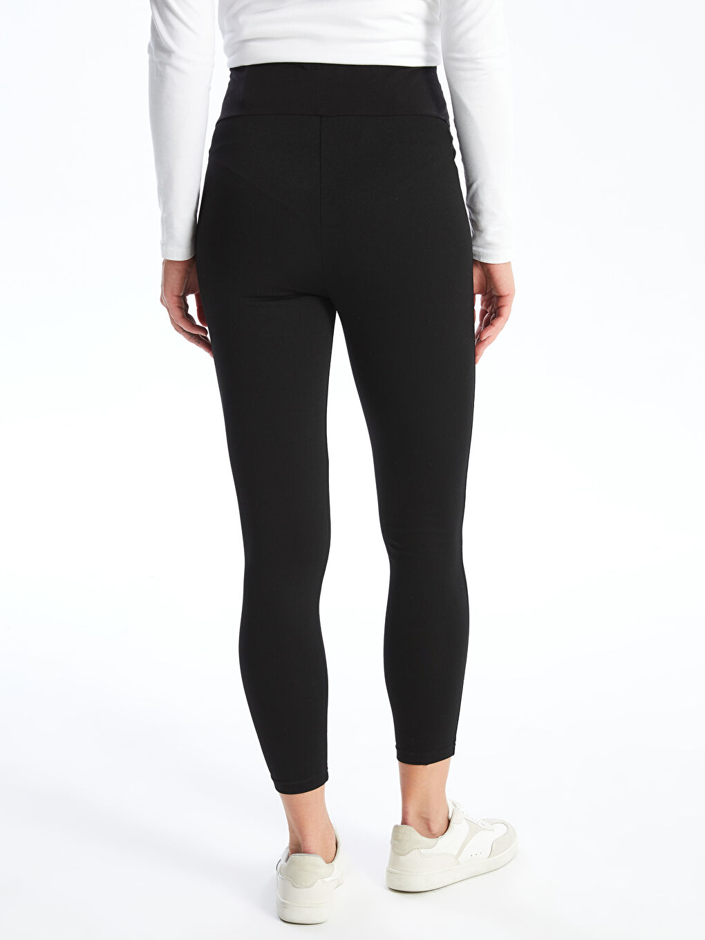 Elasticated Waist Over Bump Maternity Leggings-3