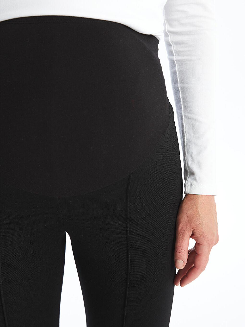 Elasticated Waist Over Bump Maternity Leggings-4