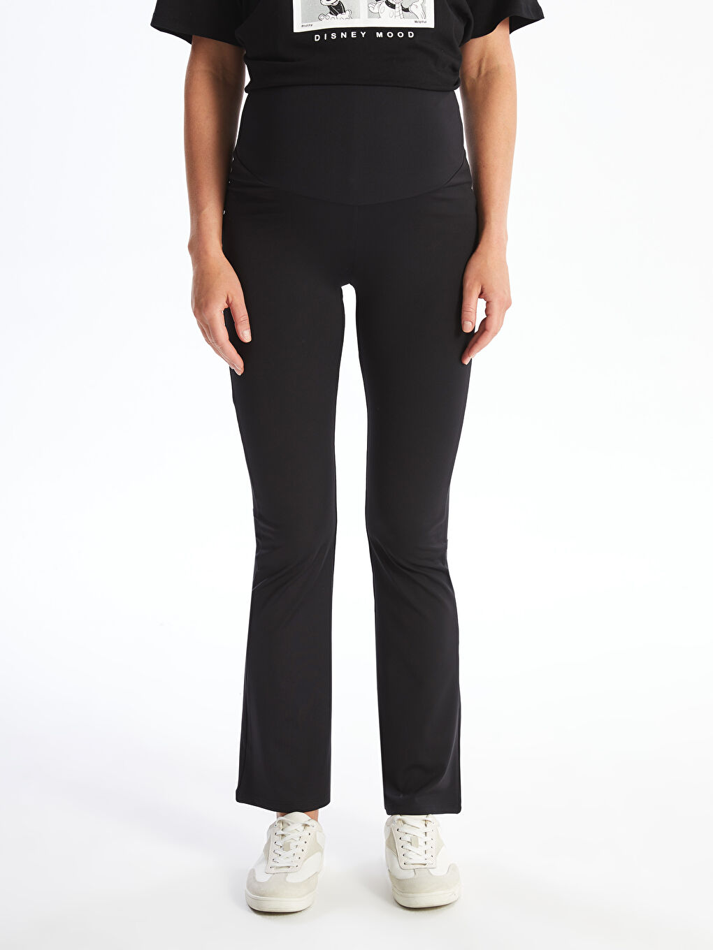 Belly Panel Plain Maternity Leggings-2