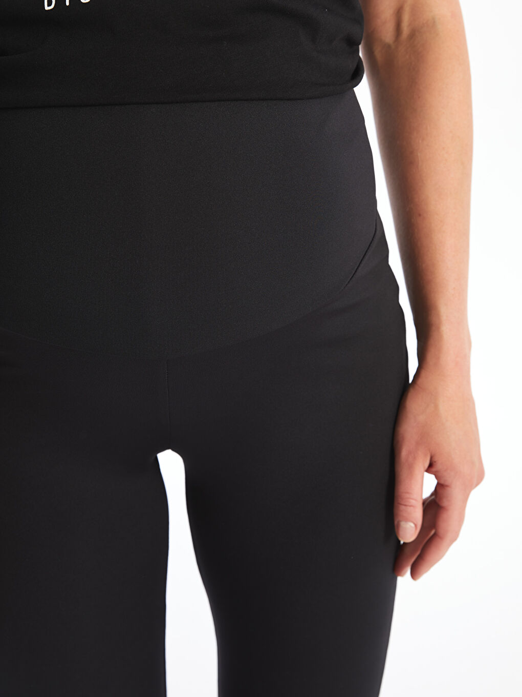 Belly Panel Plain Maternity Leggings-4