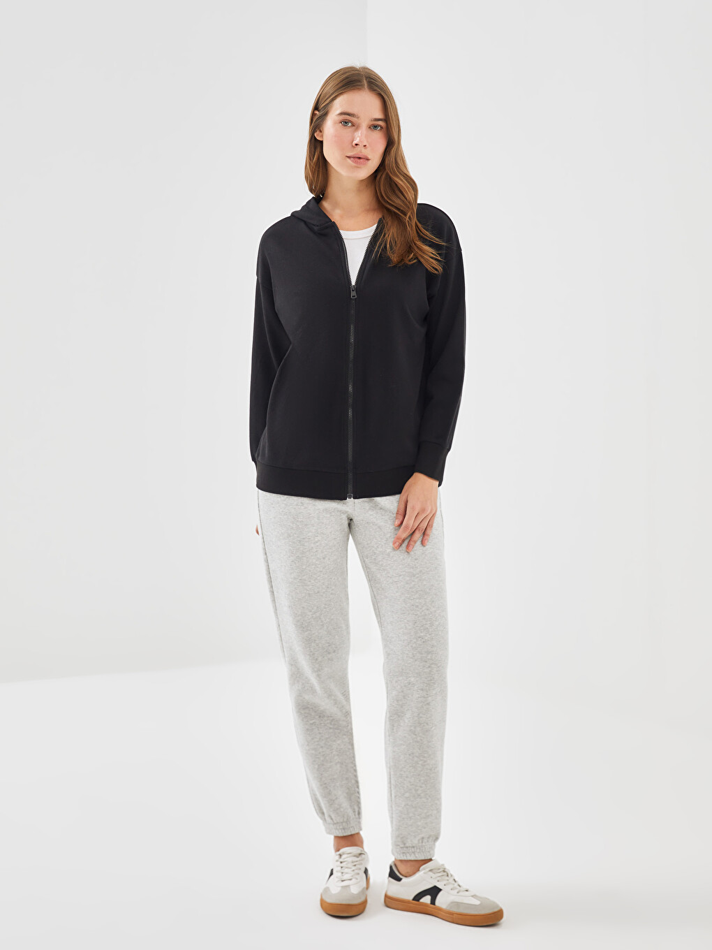 Hooded Oversize Women's Zipper Sweatshirt-1
