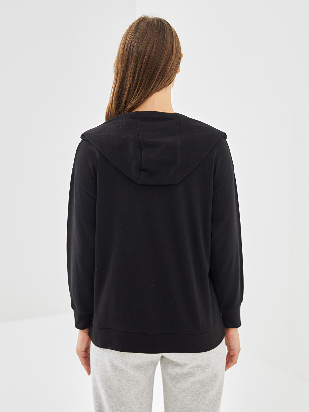 Hooded Oversize Women's Zipper Sweatshirt-3