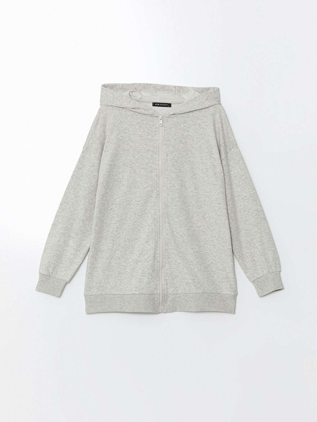 سویتشێرتی کڵاودار ئۆڤەرسایز بۆ ژنان بە زیپ-4