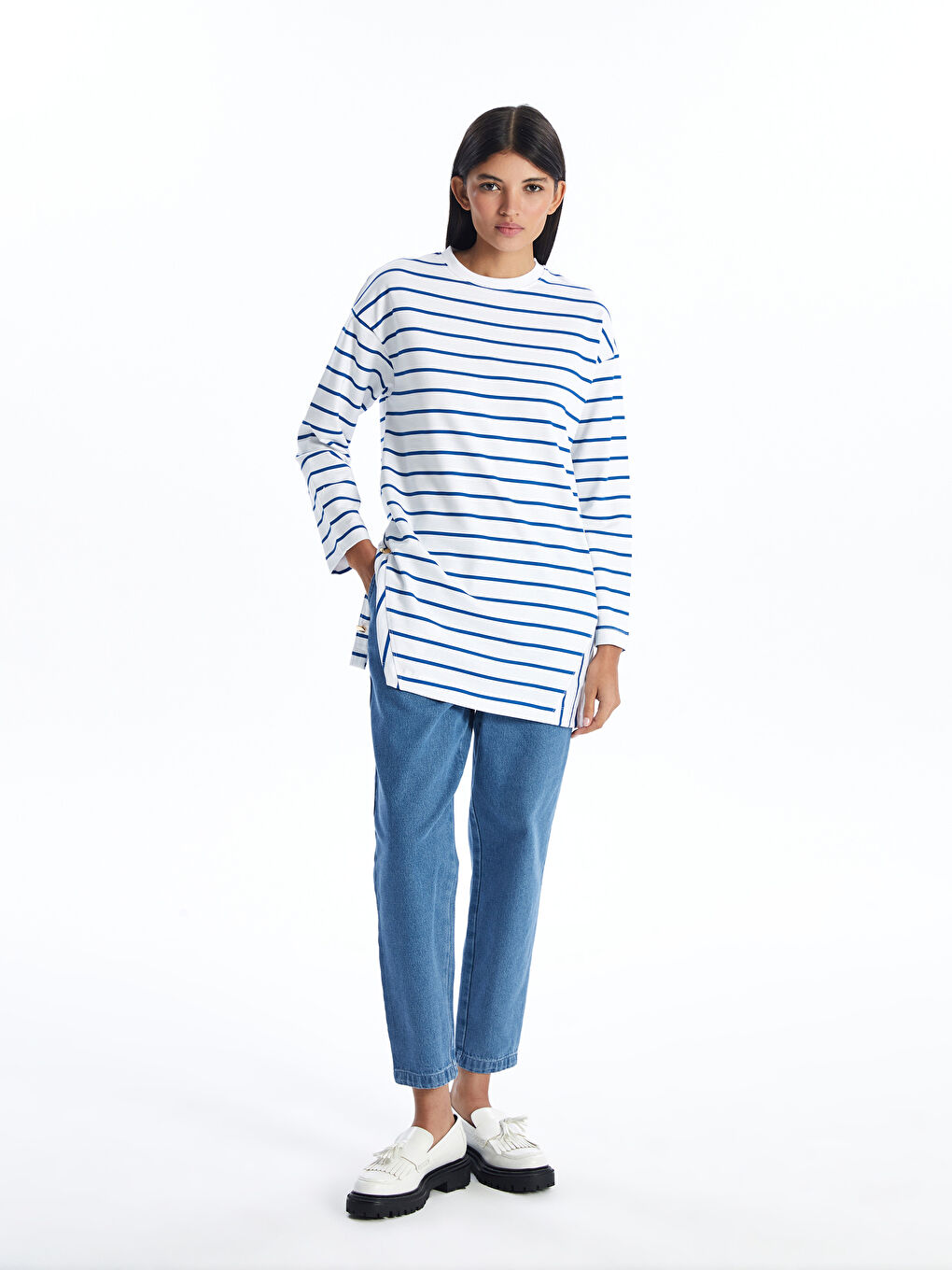 جینزی ژنان بە کەمەر لاستیکی و فیتی شل و شلۆق-1